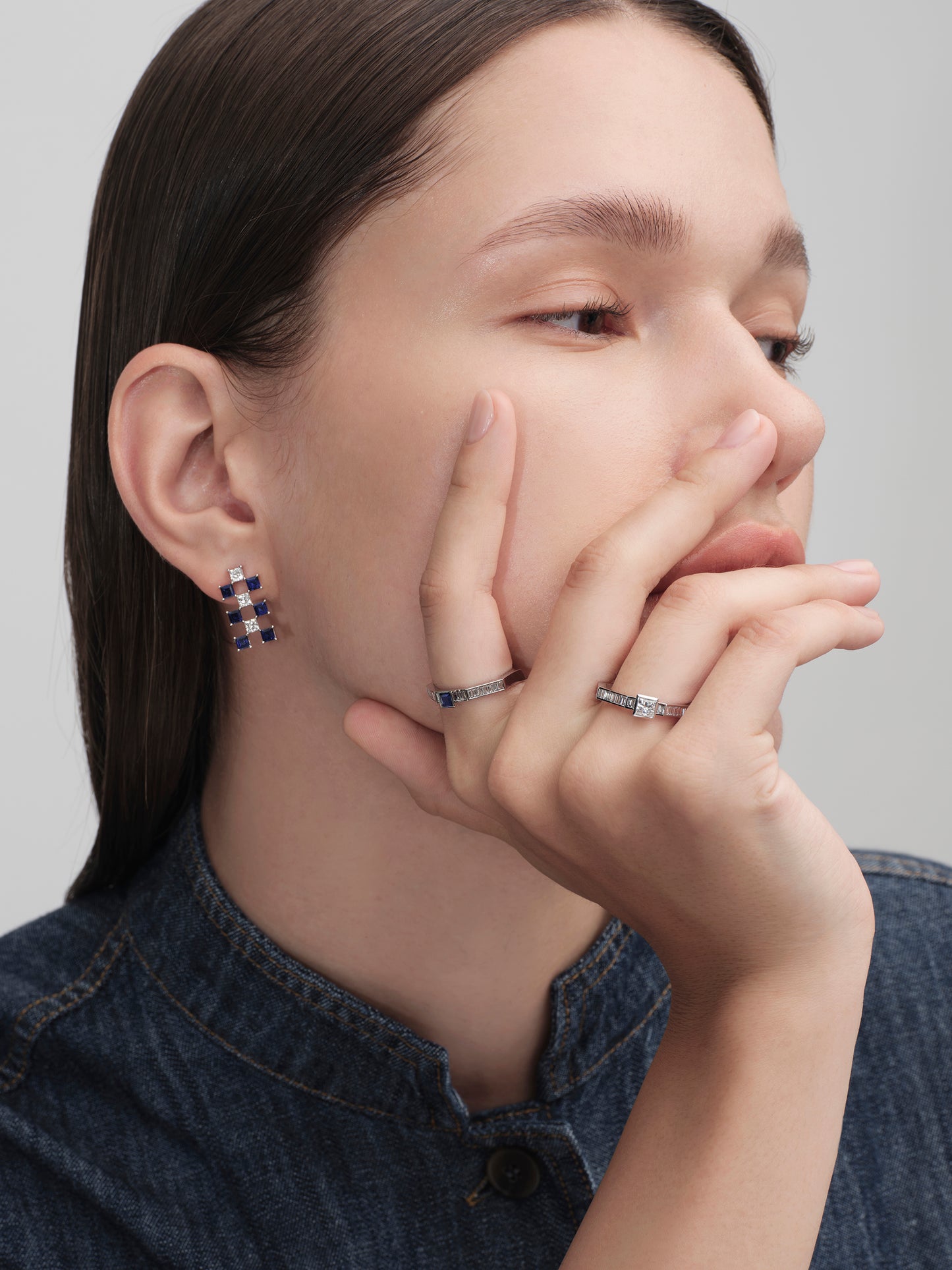 Grid Luxe Diamond Ring - Medium