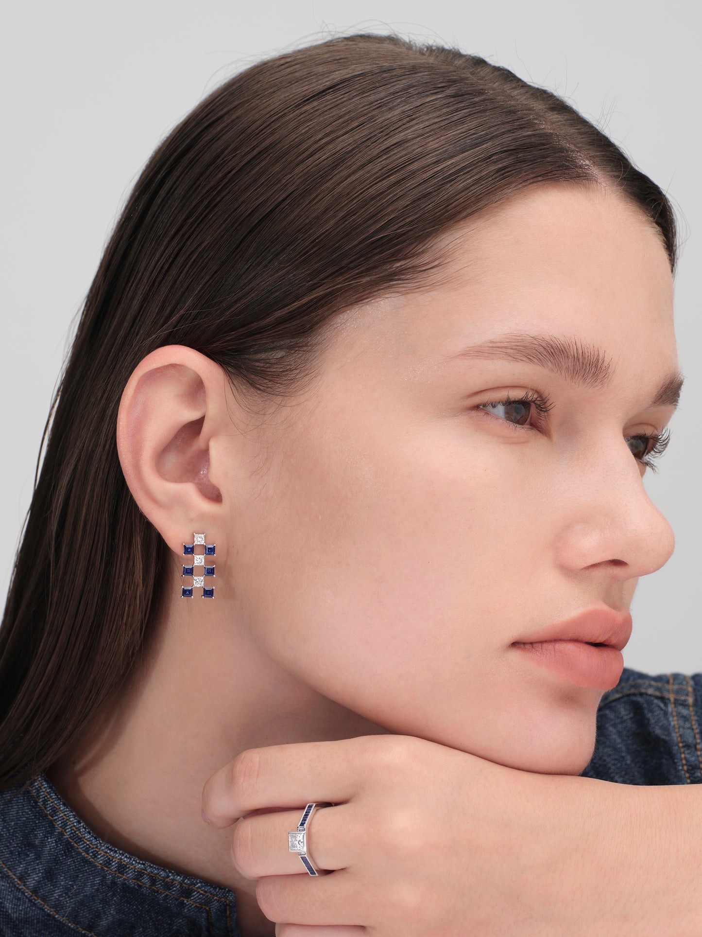 Sapphire Diamond Earring - Small