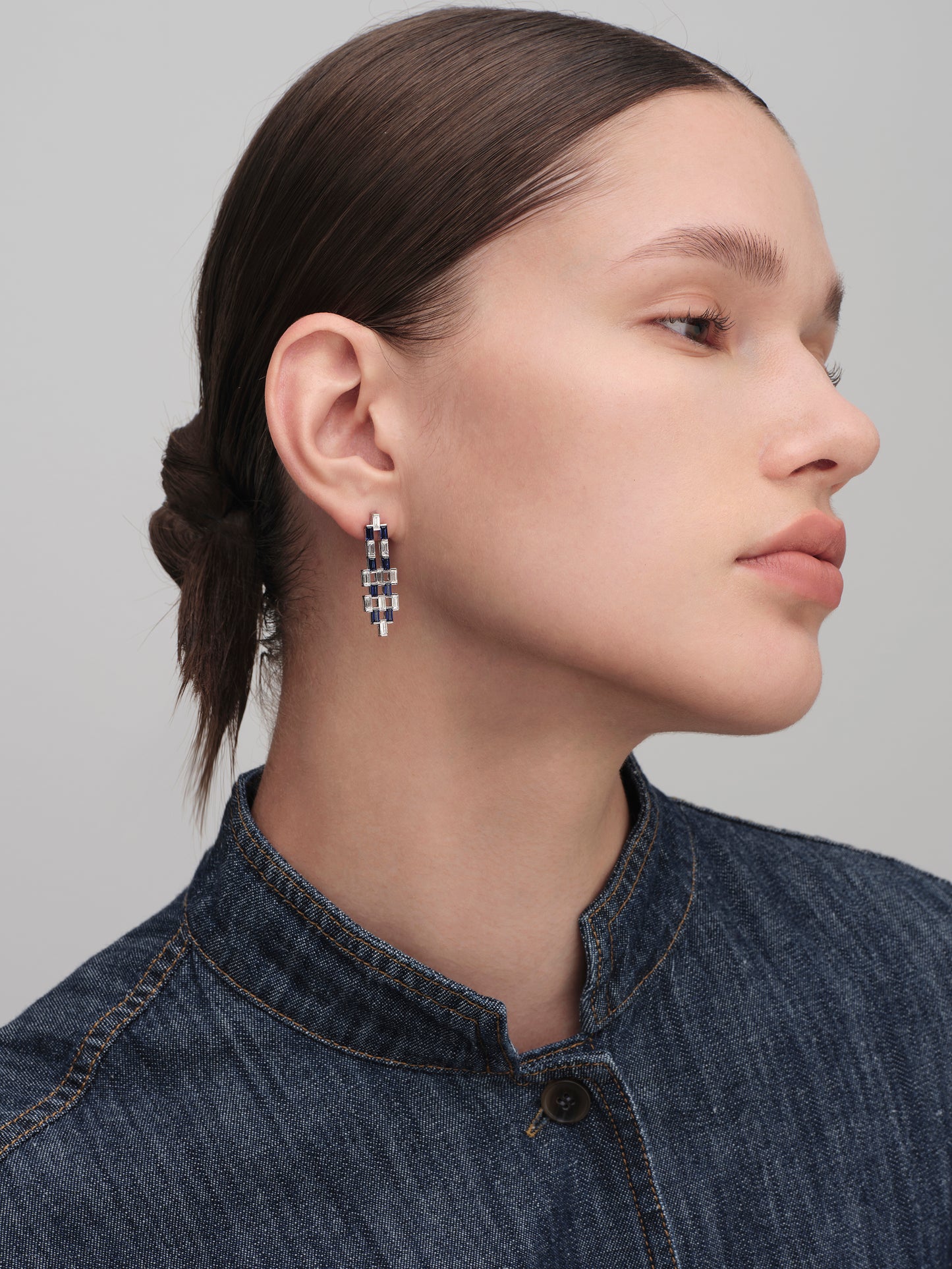 Sapphire Diamond Earring - Large