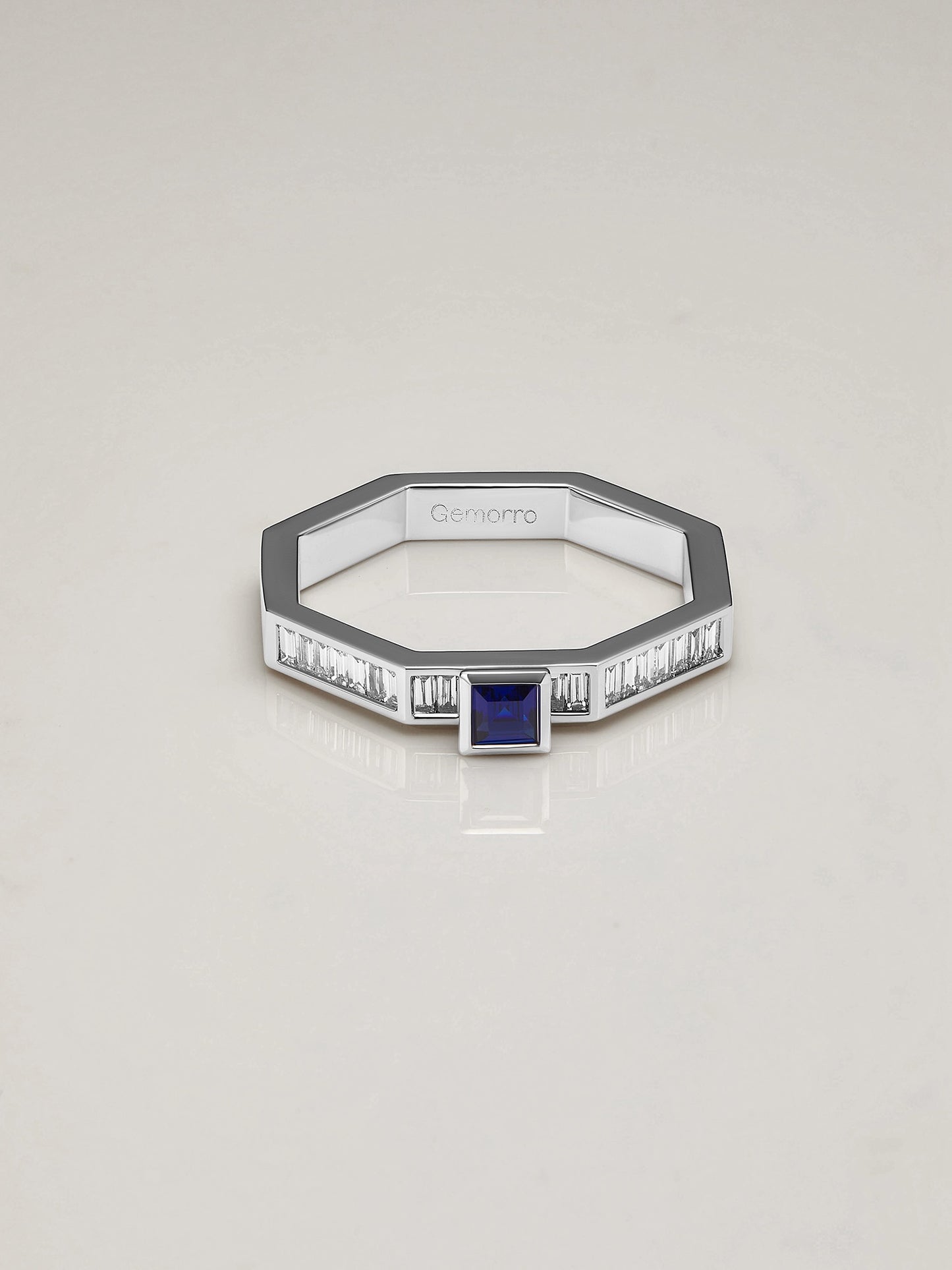 Grid Luxe Sapphire Diamond Ring - Small