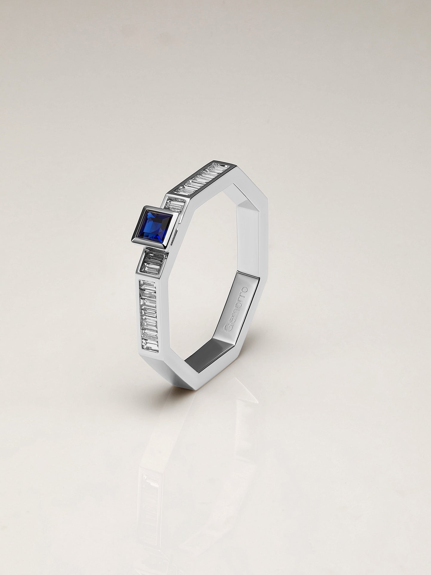 Grid Luxe Sapphire Diamond Ring - Small