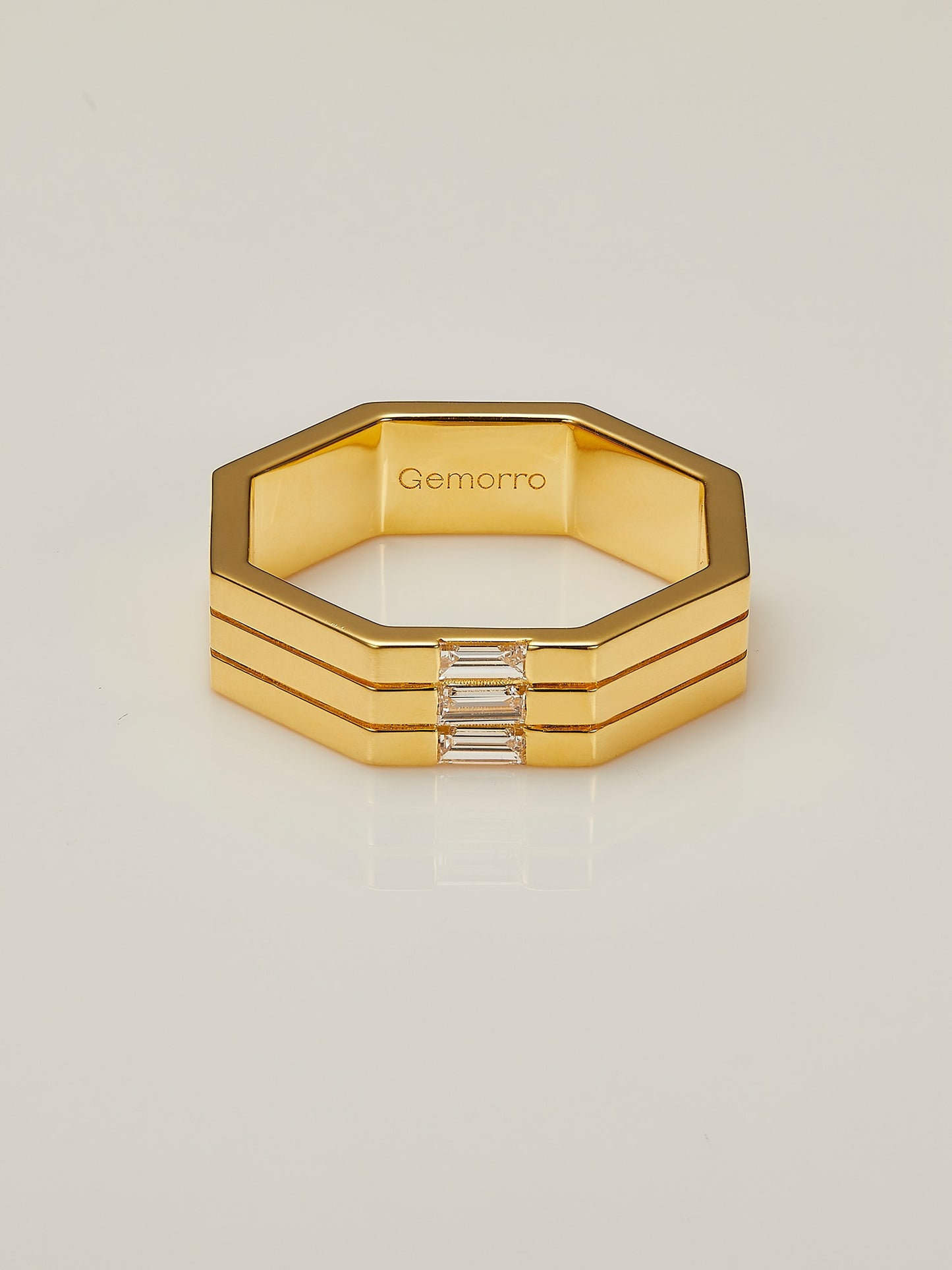 Octagon 3-Bands Diamond Ring
