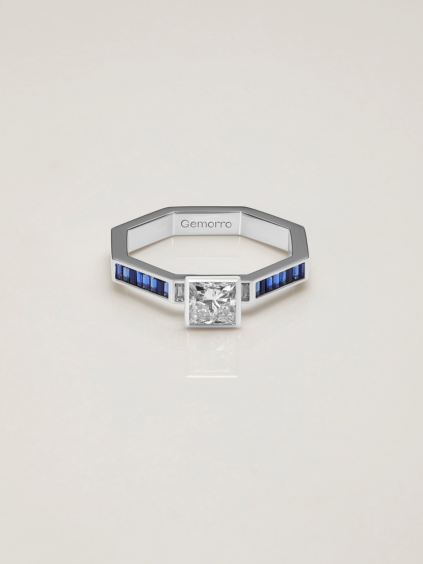 Grid Luxe Sapphire Diamond Ring - Large