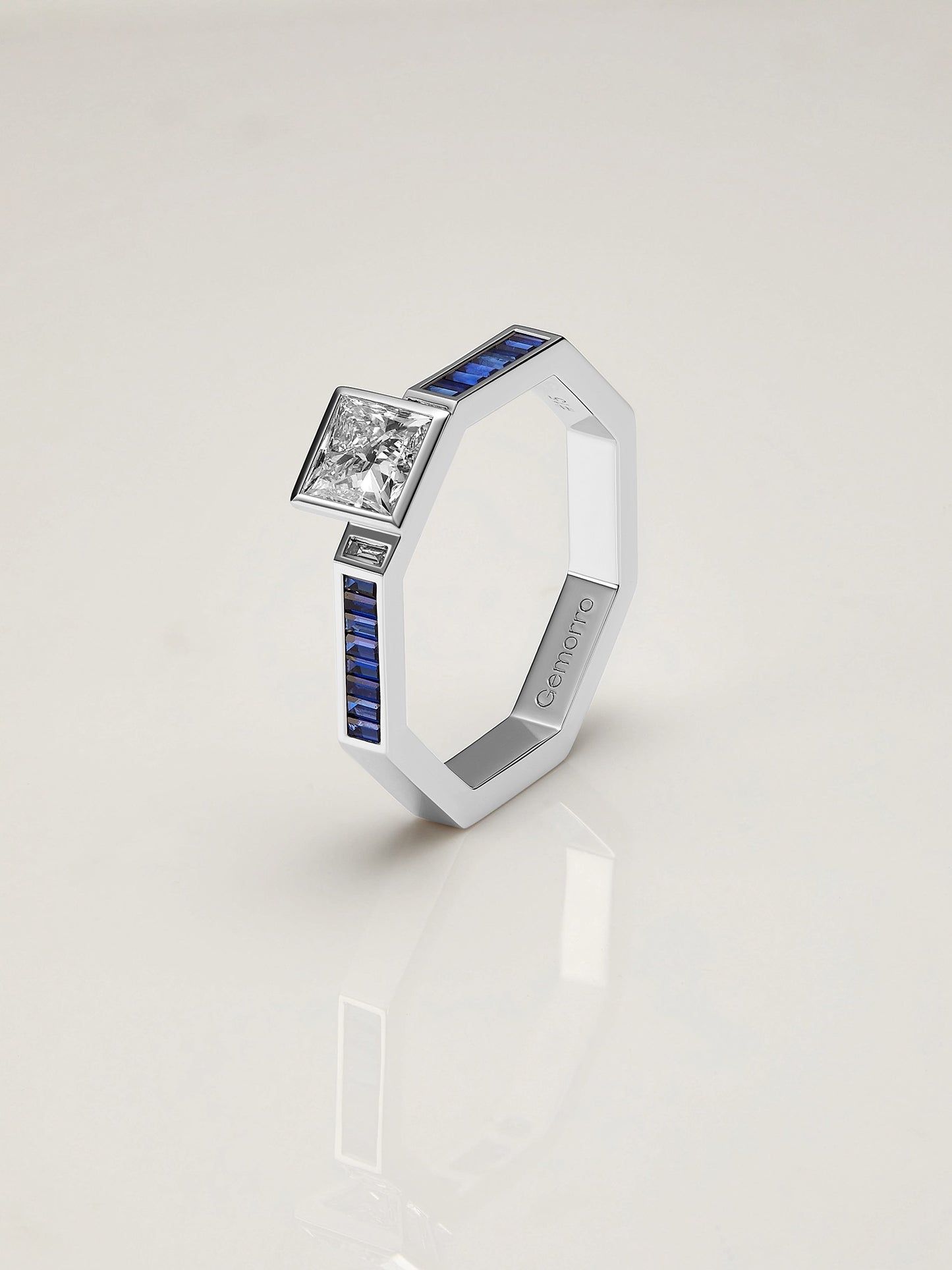 Grid Luxe Sapphire Diamond Ring - Large