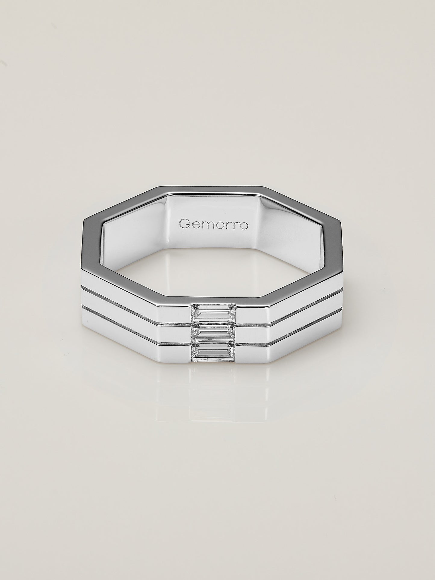 Octagon 3-Bands Diamond Ring