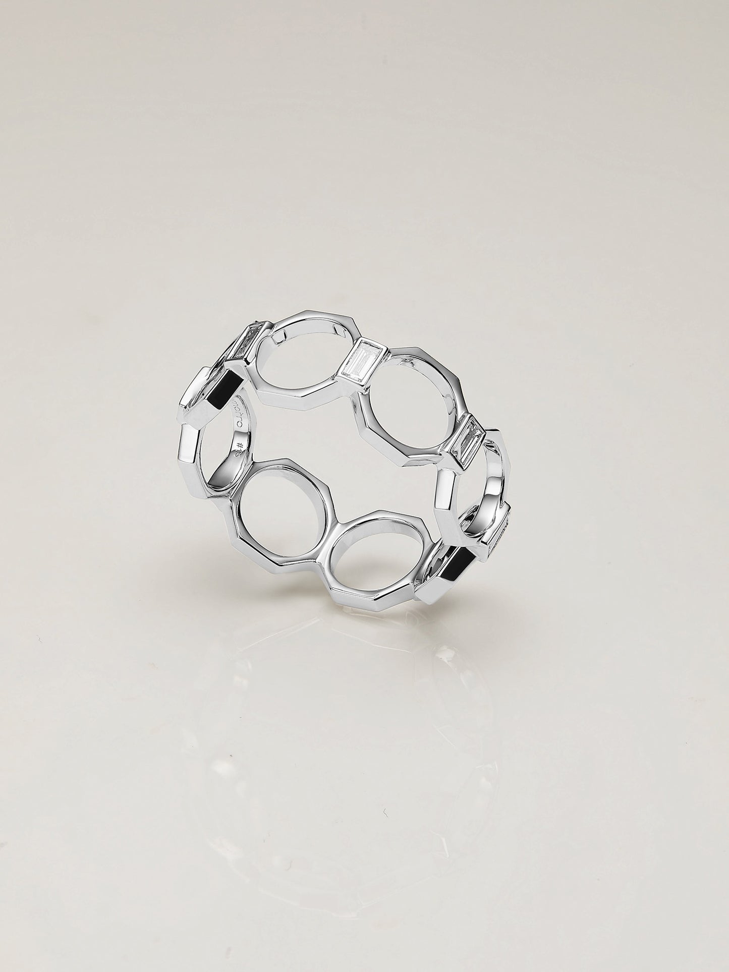 Octagon Ripples Diamond Ring