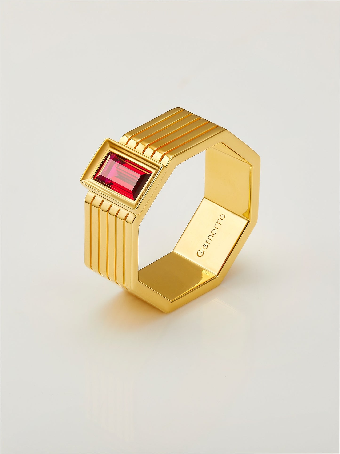 Octagon 6-Bands Ruby Ring