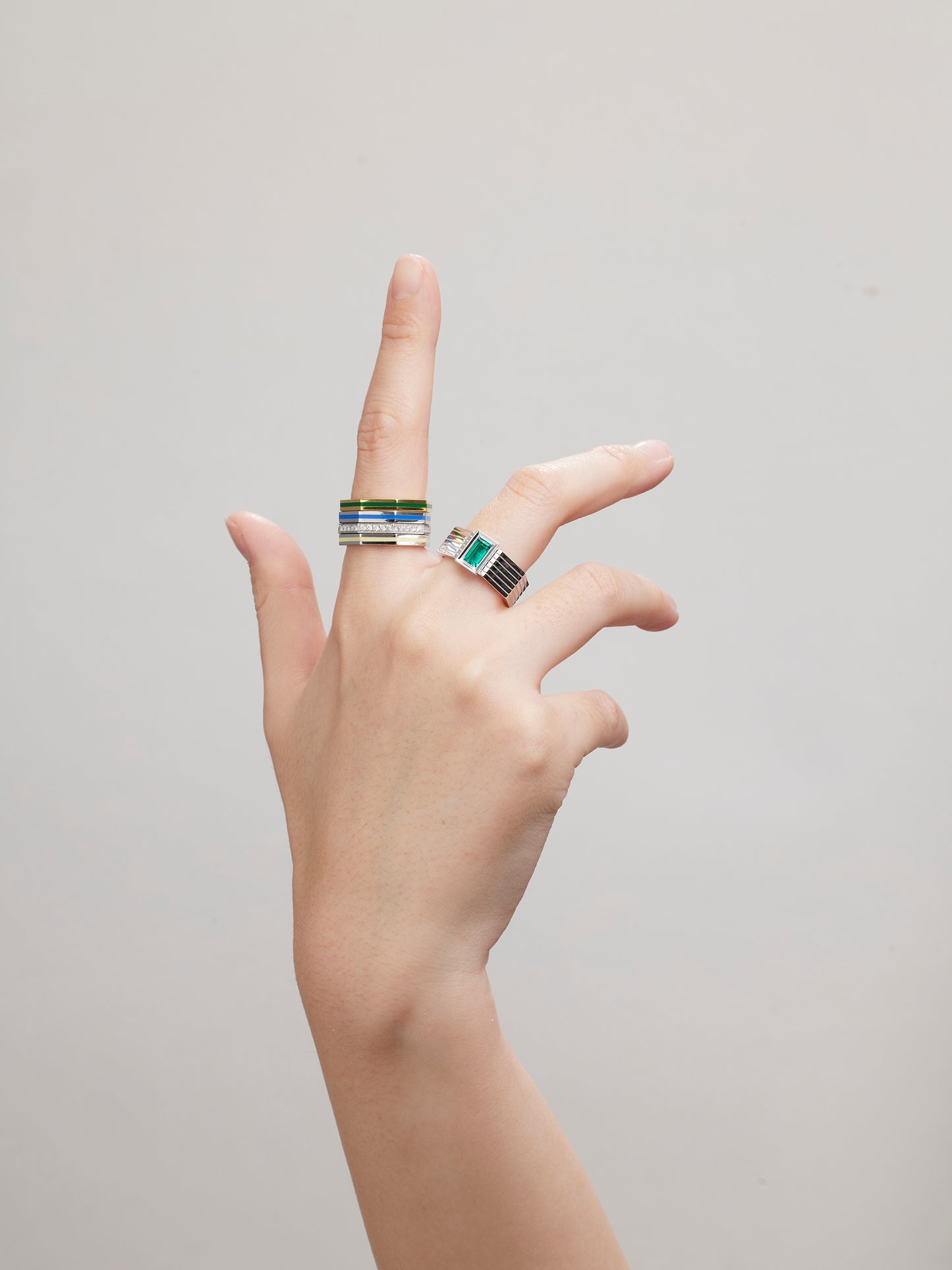 Octagon Enamel Ring
