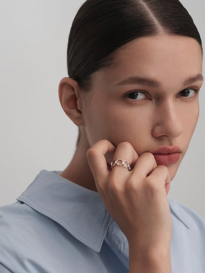 Octagon Ripples Diamond Ring