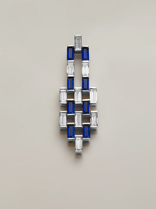 Sapphire Diamond Earring - Large