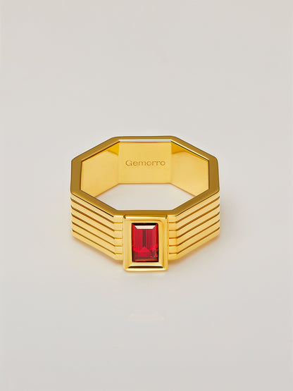 Octagon 6-Bands Ruby Ring