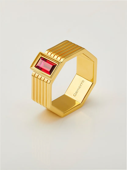 Octagon 6-Bands Ruby Ring